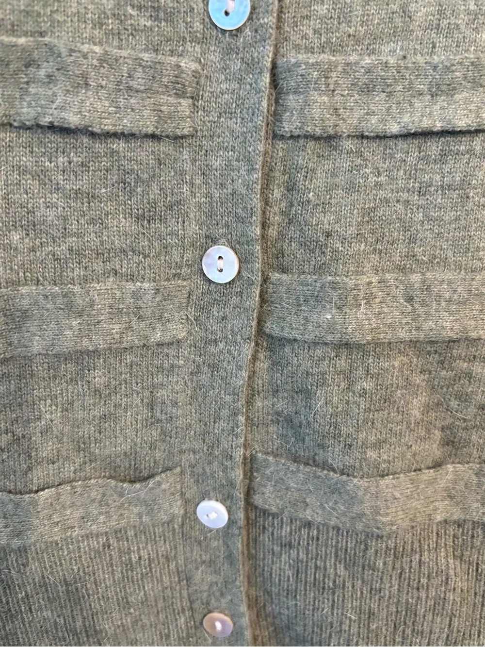 Fenn Wright Manson Sage Green Angora Wool Blend Cardigan Sweater XL
